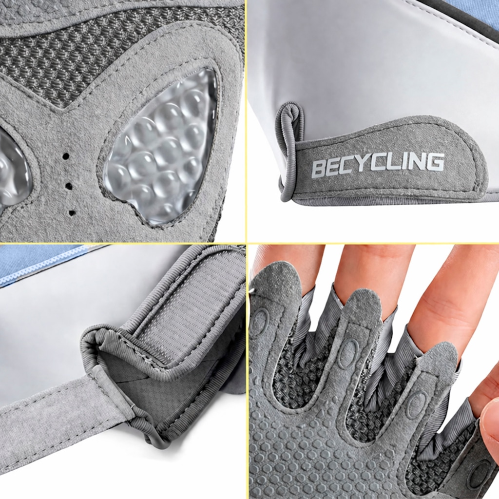 Imagem 5 do produto Luvas Esportiva Gold Sports Bec Cycling II Meio Dedos Anti Slip Com Tecido e Respirável