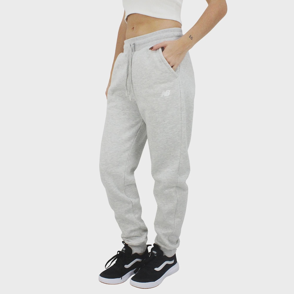 Calça de Moletom New Balance Essentials Heather Gray - Feminina