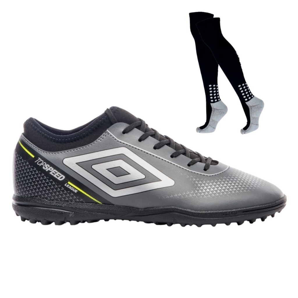 Kit Chuteira de Society Adulta Adamant Top Speed League e Meião - Umbro