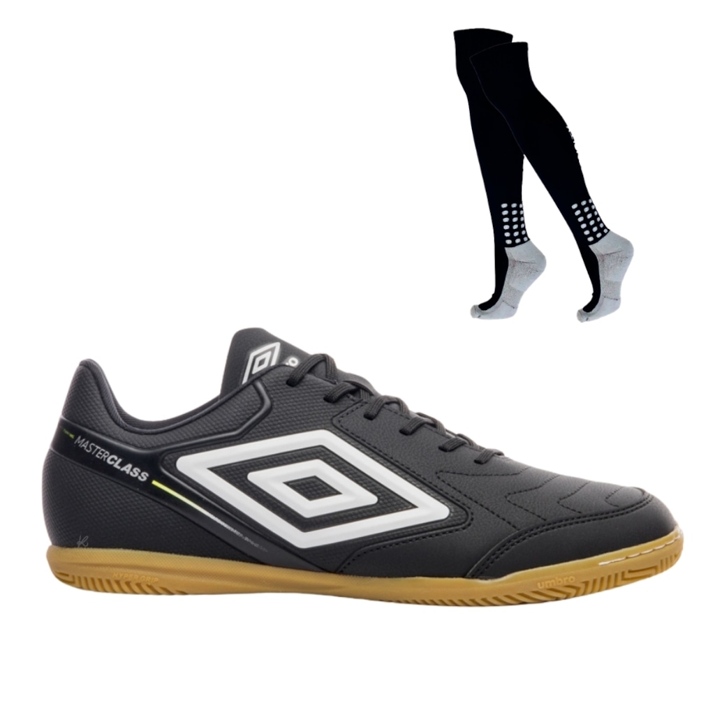 Kit Chuteira de Futsal Adulto Adamant Masterclass Club E Meião - Umbro - Foto 1