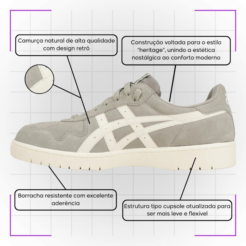 Imagem 5 do produto Kit Tênis Asics Japan S Camurça e Meia - Masculino