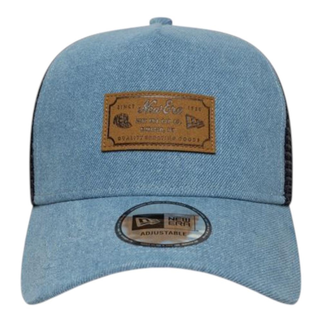 Imagem 2 do produto Boné Adulto New Era Denim Leather Patch Trucker Newera Nvy Aba Curva