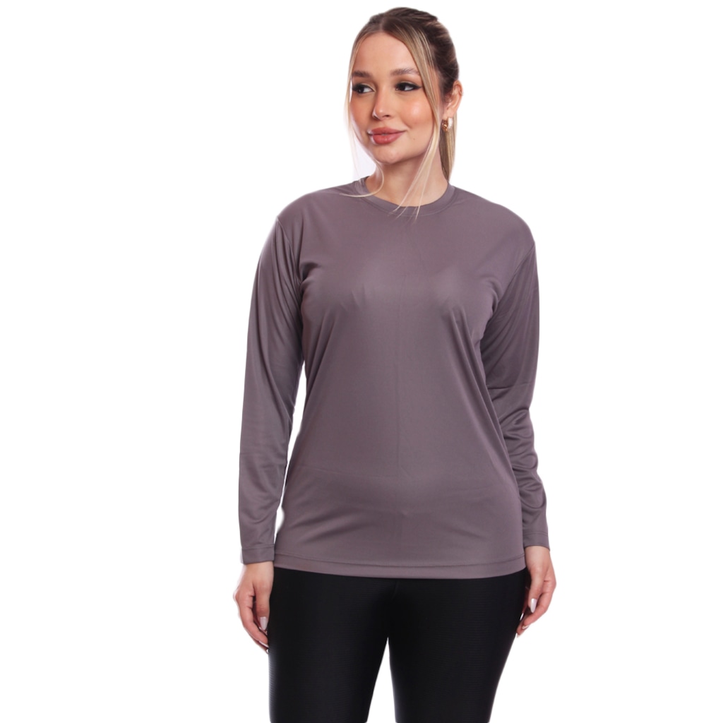 Camiseta ML Dry Lisa Proteção Solar Treino Feminina