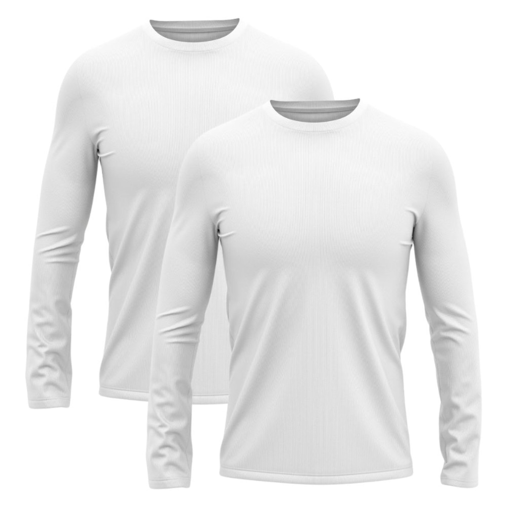 Kit 2 Camisetas Manga Longa Dry Lisa Treino Masculino