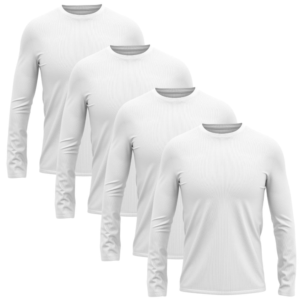 Kit 4 Camisetas Manga Longa Dry Lisa Treino Masculino