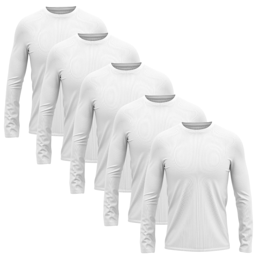 Kit 5 Camisetas Manga Longa Dry Lisa Treino Masculino