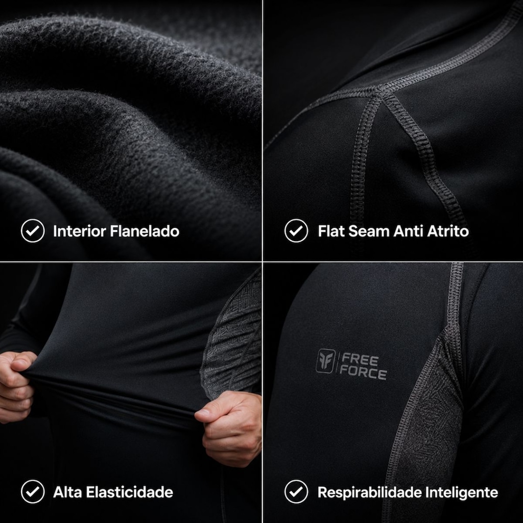 Imagem 4 do produto Camiseta Manga longa segunda pele Free Force peluciada - Masculina