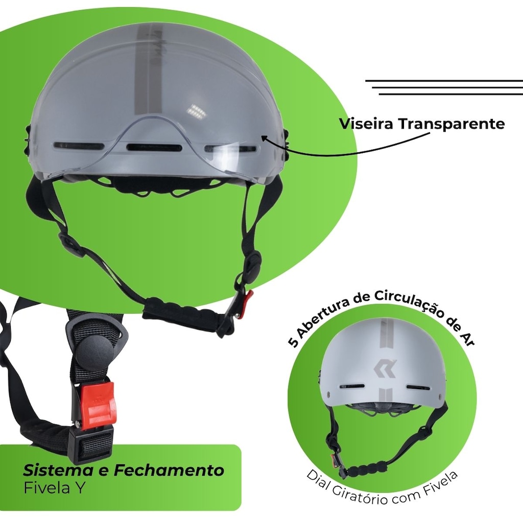 Imagem 2 do produto Capacete Bicicleta elétrica E-bike o Rava coquinho com viseira
