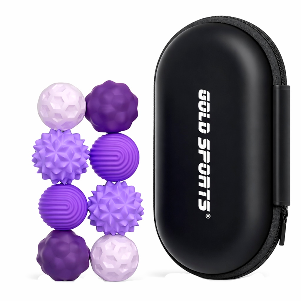 Kit Bolas Sensoriais Magnéticas Gold Sports Silicone com 8 Peças