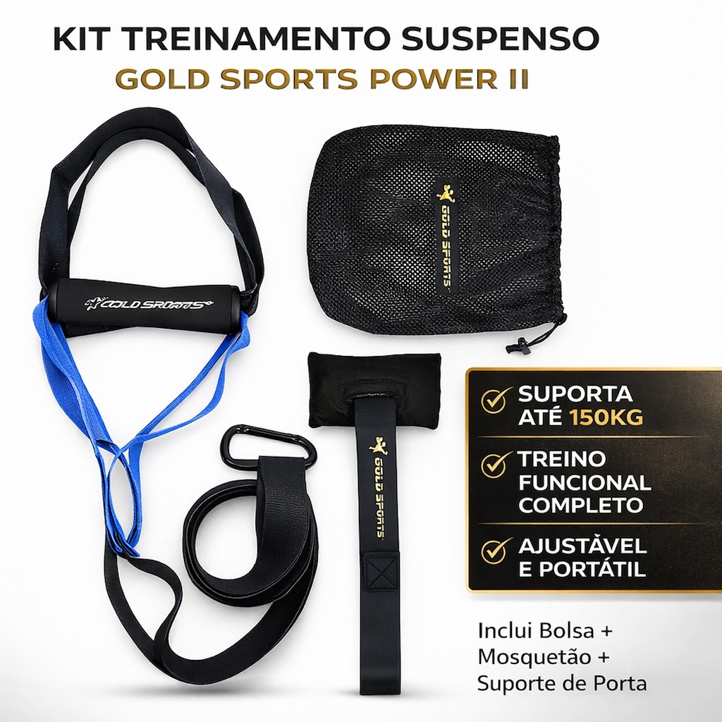 Imagem 3 do produto Fita De Resistência e Treinamento Suspenso Gold Sports Powrer II - 150 Kgs