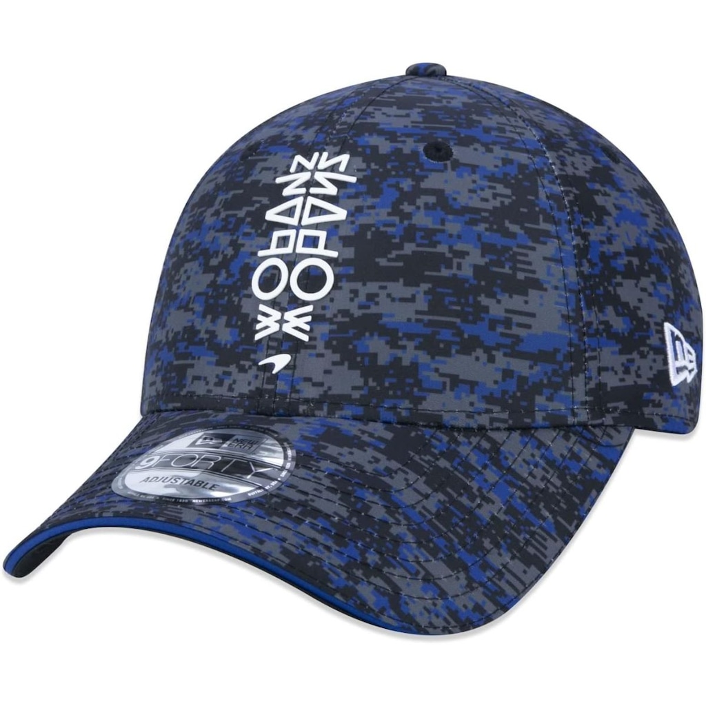 Boné Adulto McLaren F1 Team Digital Camo New Era Azul Aba Curva Fit 9Forty Aba Curva
