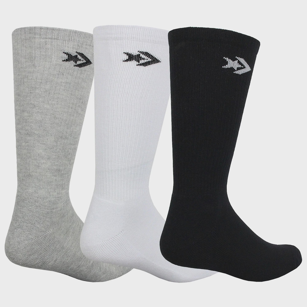 Imagem 2 do produto Kit com 3 Pares de Meia Cano Alto Converse Skate Black White Grey - Unissex