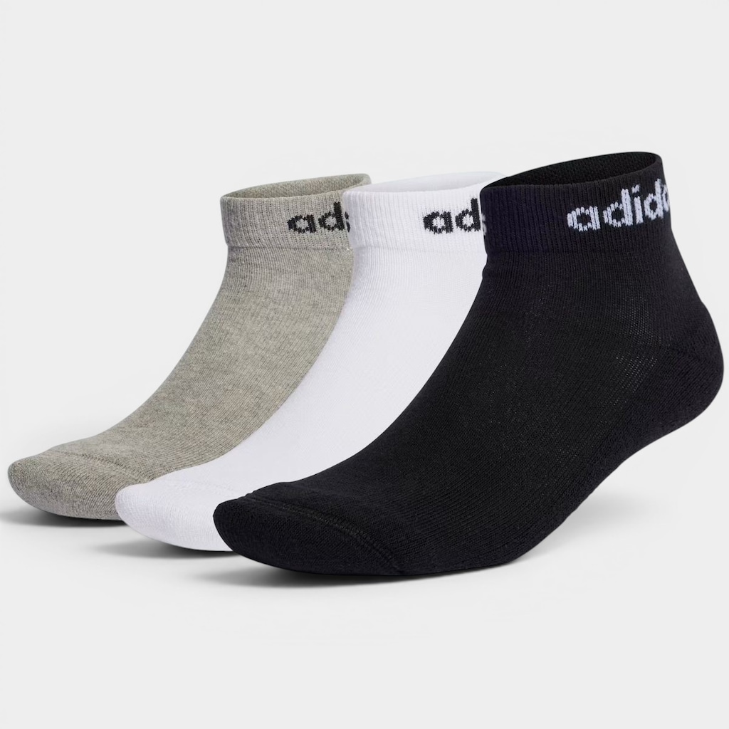 Kit Meias com 3 Pares adidas Linear Cano Médio