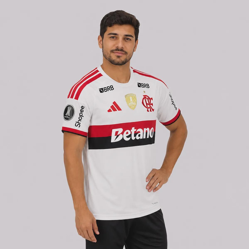 Imagem 2 do produto Camisa do Flamengo adidas Patch Campeão Libertadores  - Masculina