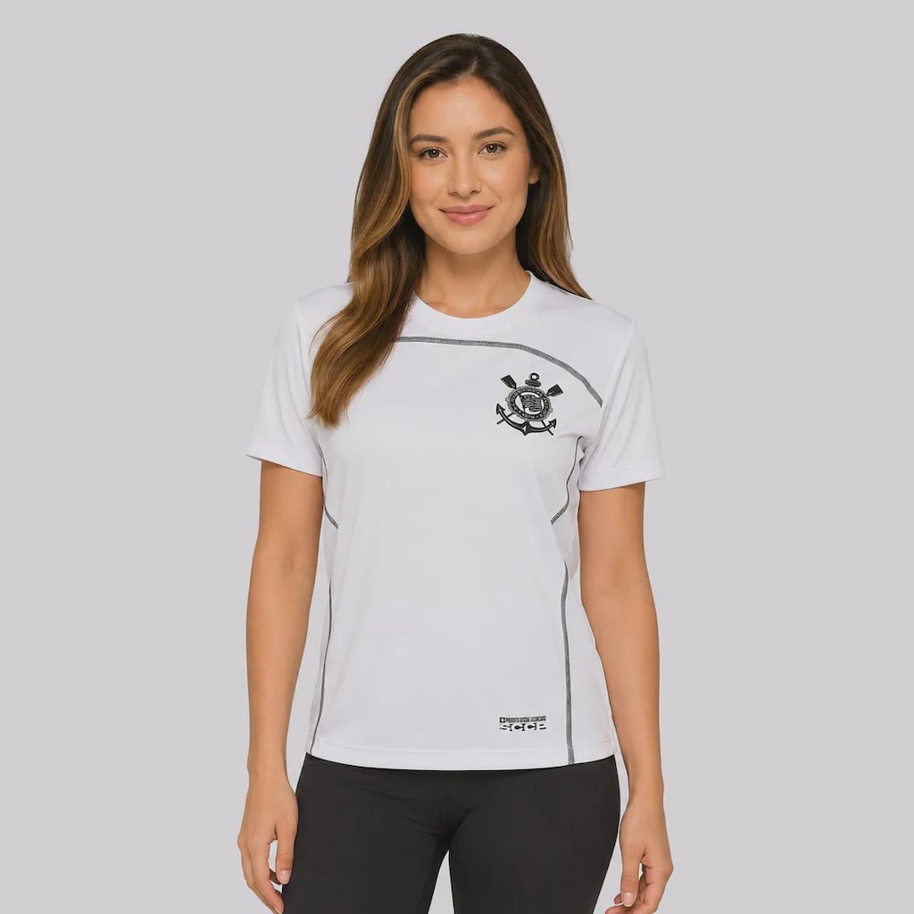 Camisa do Corinthians Fitness Dry Logo - Feminina