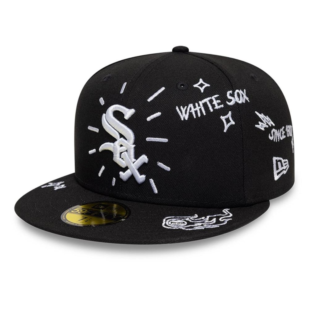 Bone New Era 59FIFTY MLB Chicago White Sox Paisley Masculino