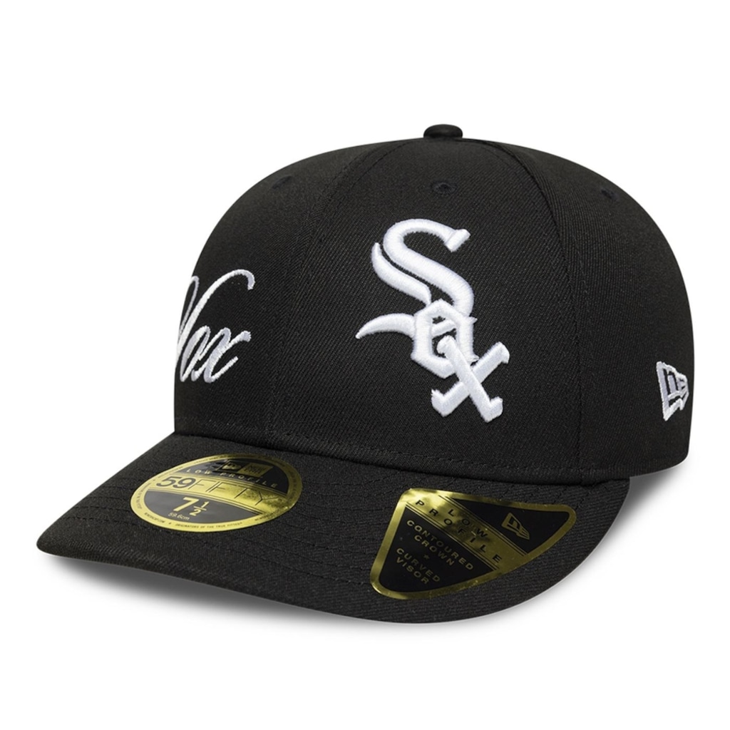 Bone New Era 59FIFTY Low Profile MLB Chicago White Sox Side Script Masculino