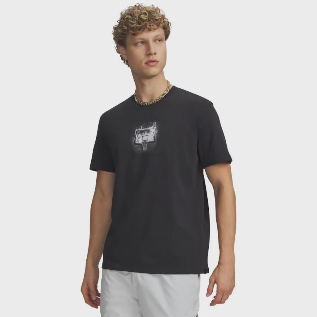 Camiseta de Basquete Under Armour Curry Let Him Masculina