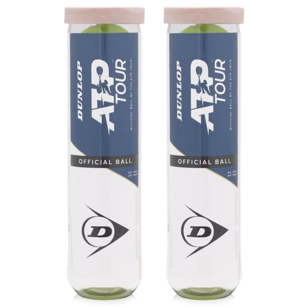 Bola de Tênis Dunlop ATP Tour All Court - Tubo Com 4 Bolas - Pack Com 2 Tubos