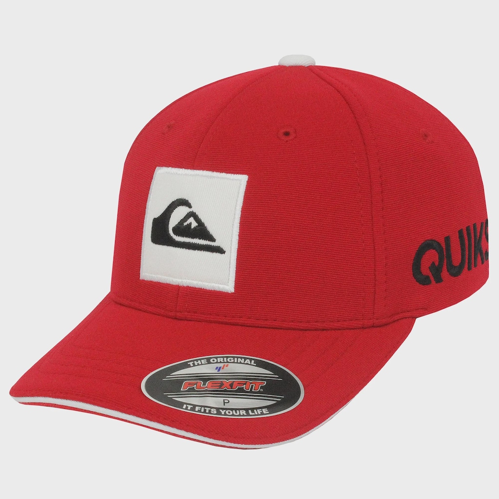 Boné Masculino Quiksilver Emb Hard Hitter Red Importado - Aba Curva