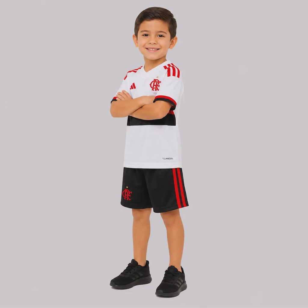 Imagem 2 do produto Kit Uniforme do Flamengo infantil adidas II 2026