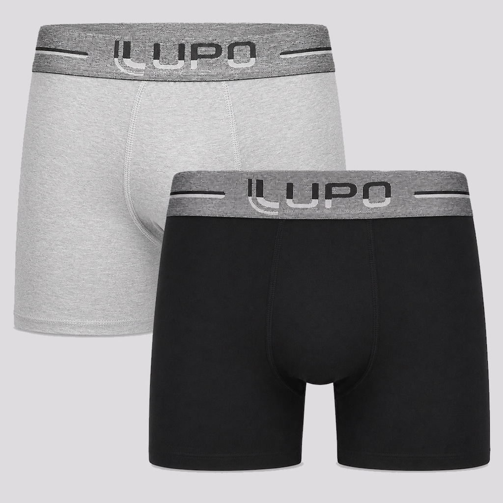 Kit de 2 Cuecas Boxer Lupo Com Elastano - Adulto