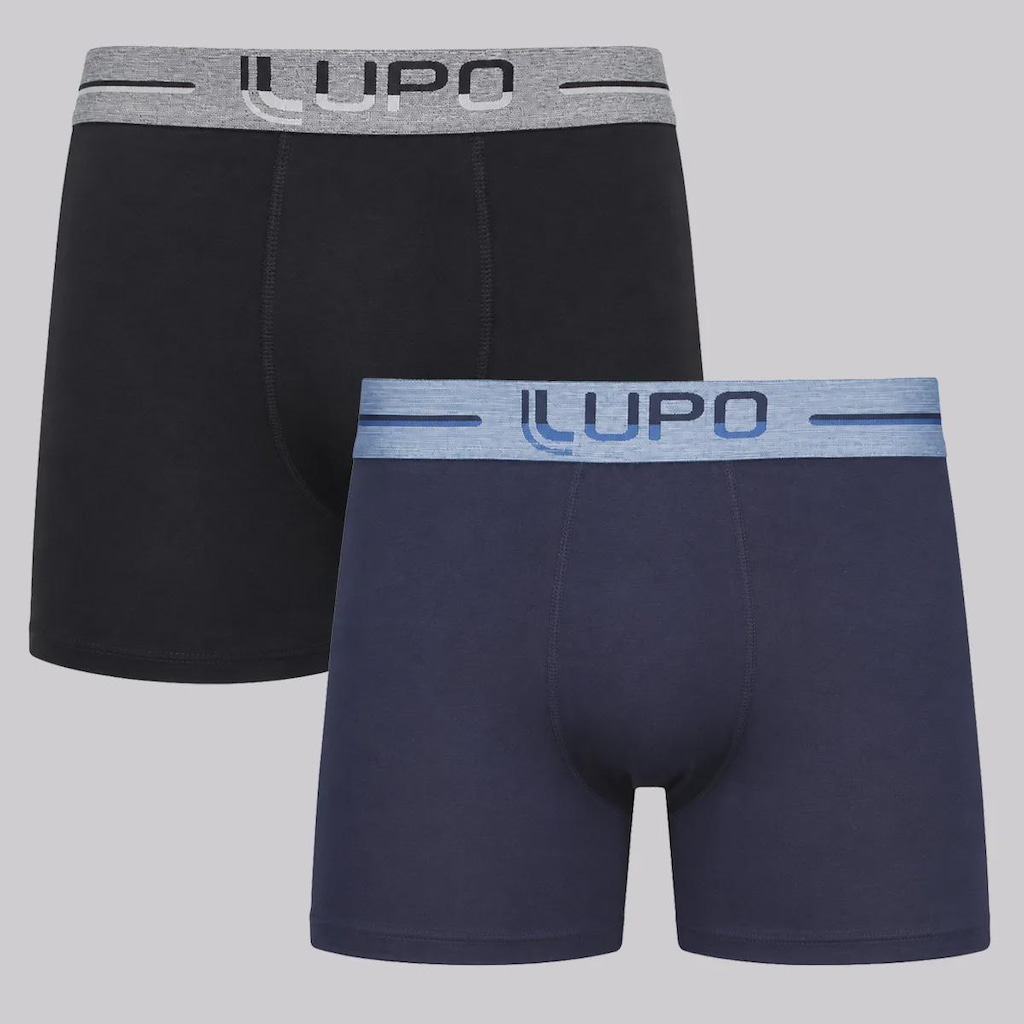 Kit de 2 Cuecas Boxer Lupo Com Elastano
