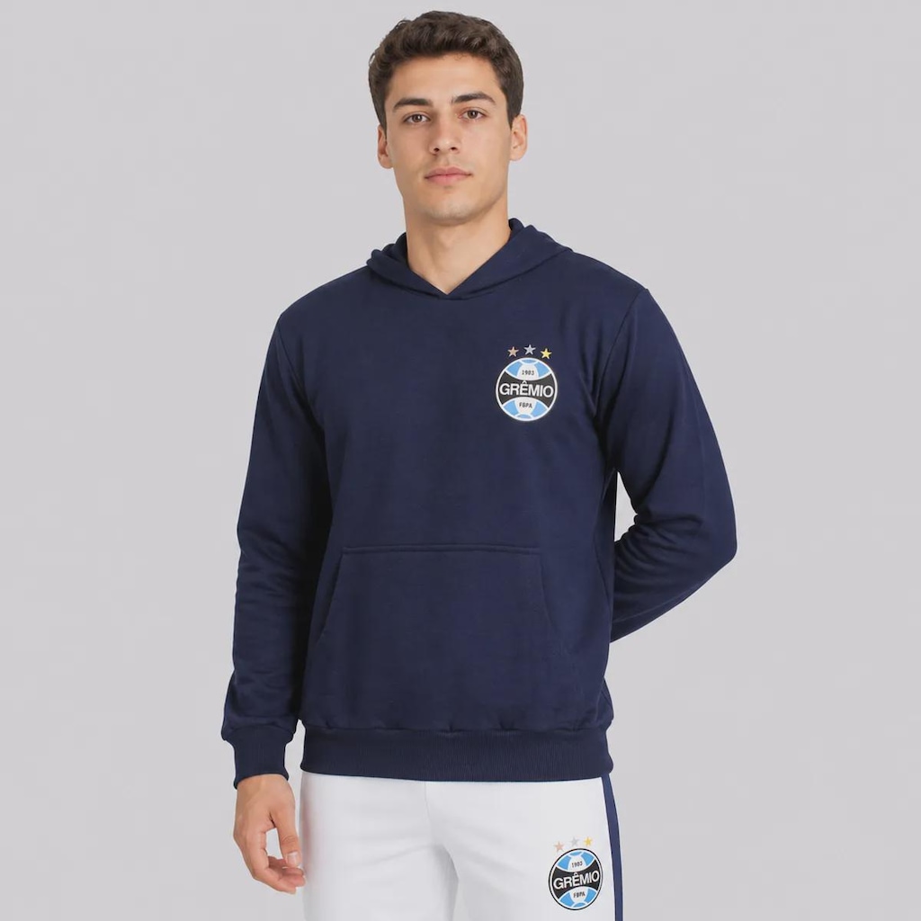 Blusão de Moletom do Grêmio Logo Escudo Canguru Futfanatics - Masculina