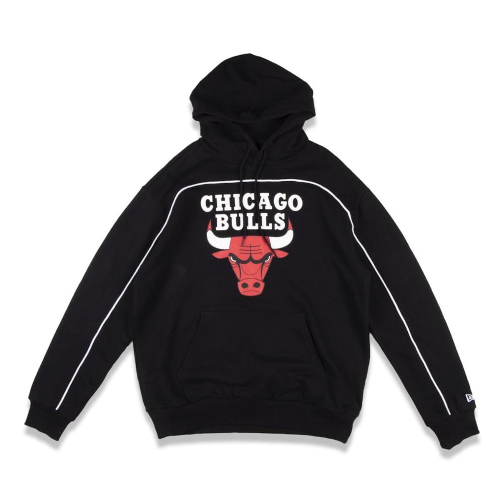 Blusão de Moletom New Era Canguru Fechado Chicago Bulls NBA Masculino