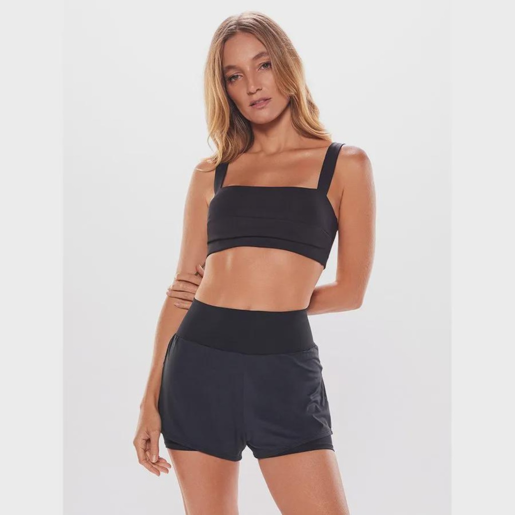 Top Alça Reta Liso Body For Sure + Shorts Liso Move - Feminino