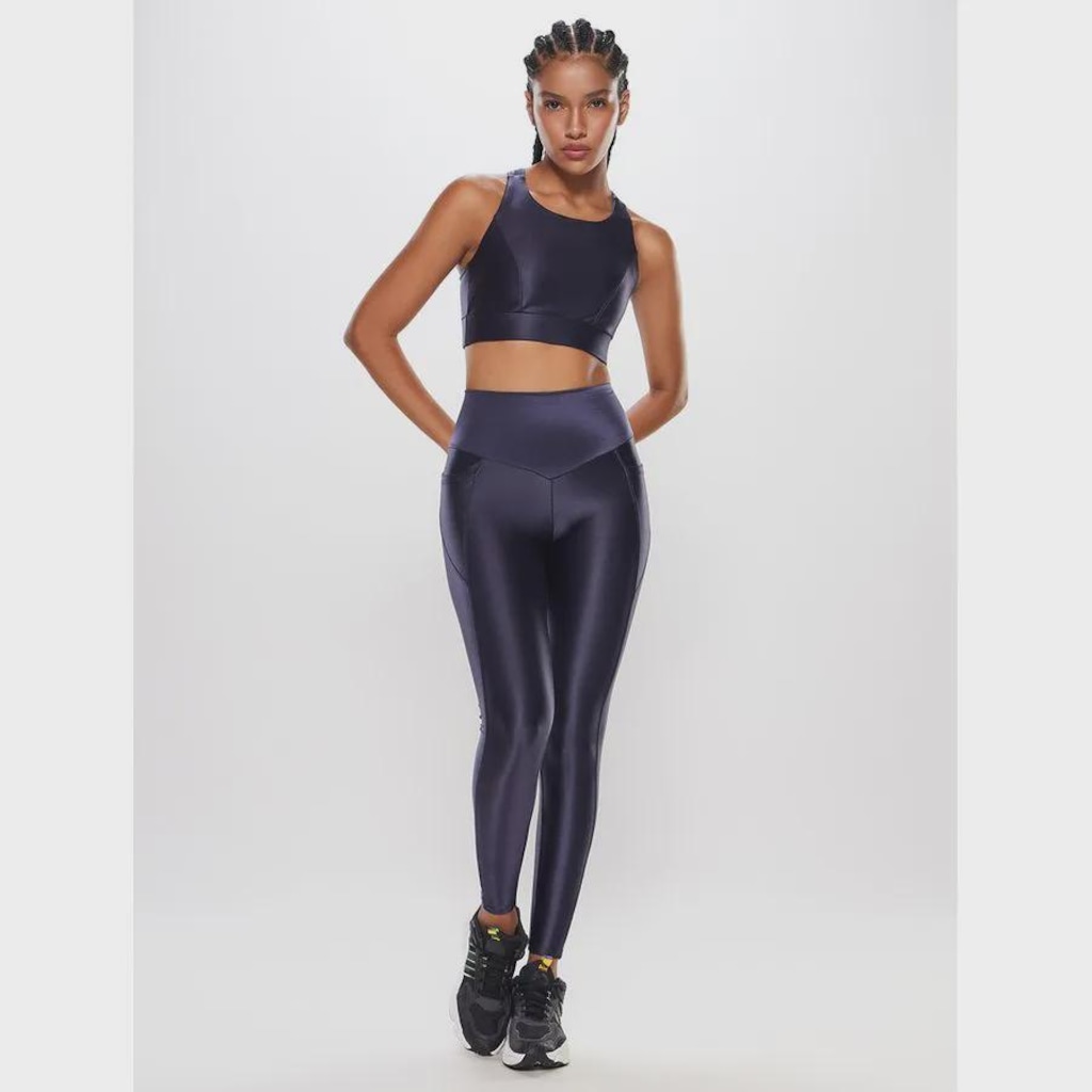 Calça Legging com Recortes Lisa Body For Sure Energy Feminina