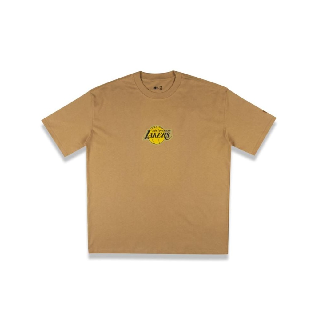 Camiseta New Era Box Los Angeles Lakers NBA Kaki Masculina