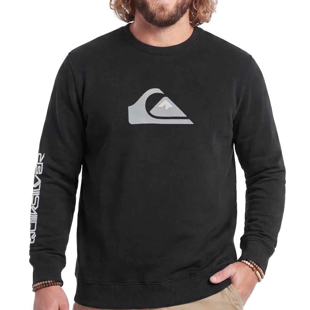 Moletom Quiksilver Careca Comp Logo PS Masculino