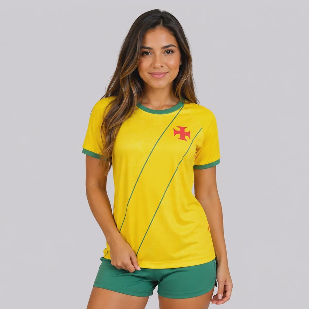 Camiseta Vasco Folha Feminina