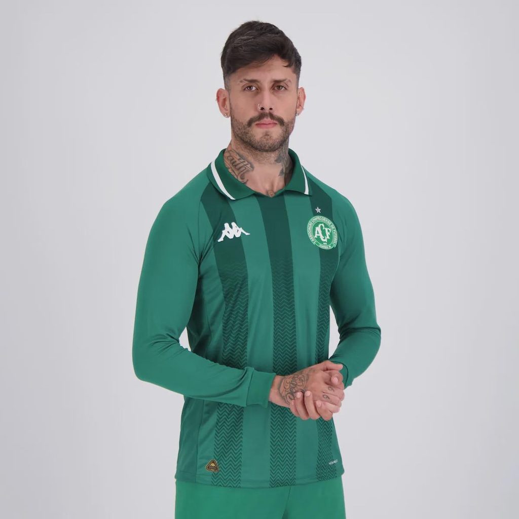 Imagem 2 do produto Camisa da Chapecoense I Manga Longa 2025 Kappa Masculina