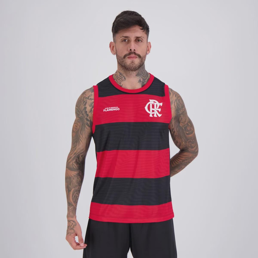 Camiseta Regata Flamengo Presença Listrada Masculina