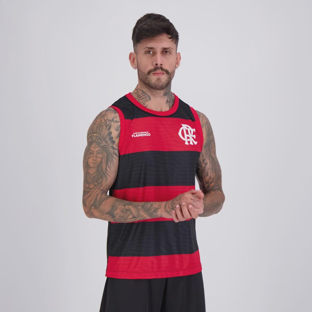 Imagem 2 do produto Camiseta Regata Flamengo Presença Listrada Masculina