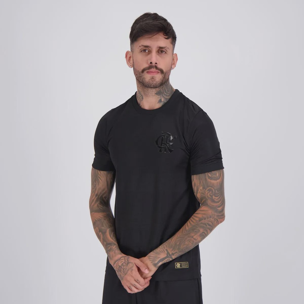 Imagem 3 do produto Camisa Flamengo Dry Jacquard All Black Masculina