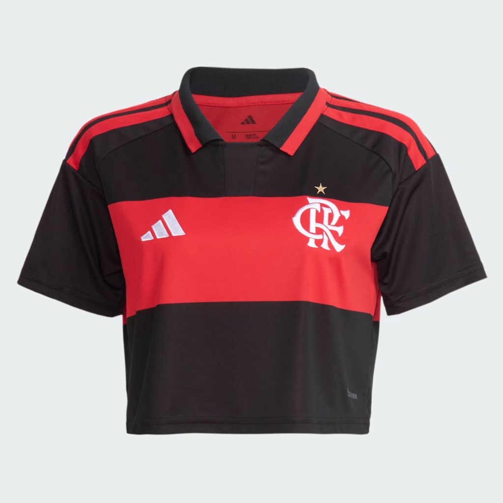 Blusa Cropped do Flamengo I 26/27 Adidas Feminino