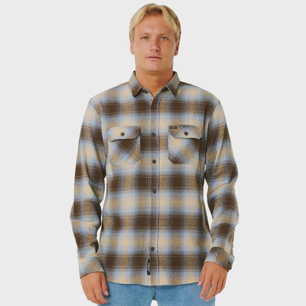 Imagem 2 do produto Camisa Rip Curl Count Flannel Brown Blue Importada - Masculina
