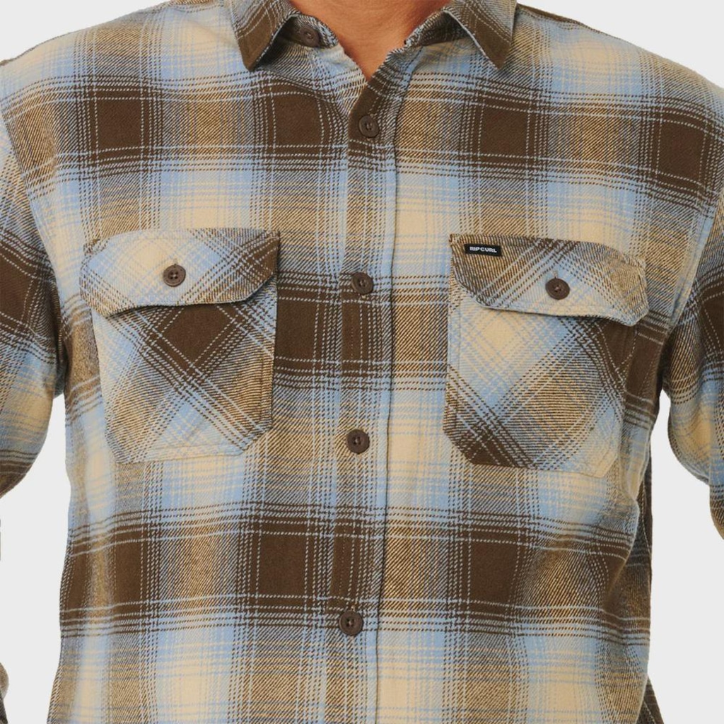 Imagem 3 do produto Camisa Rip Curl Count Flannel Brown Blue Importada - Masculina