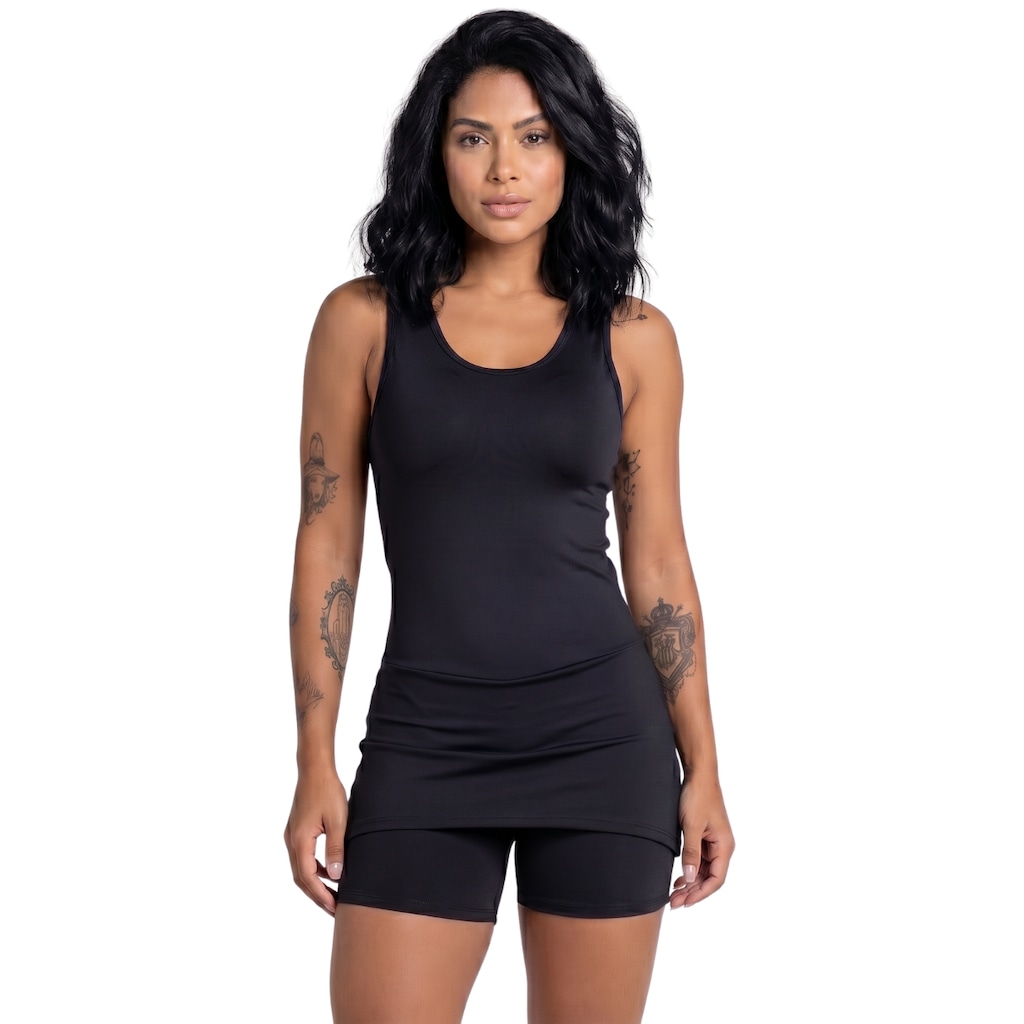 Macaquinho Short Saia Vekyo - Feminino - Foto 1