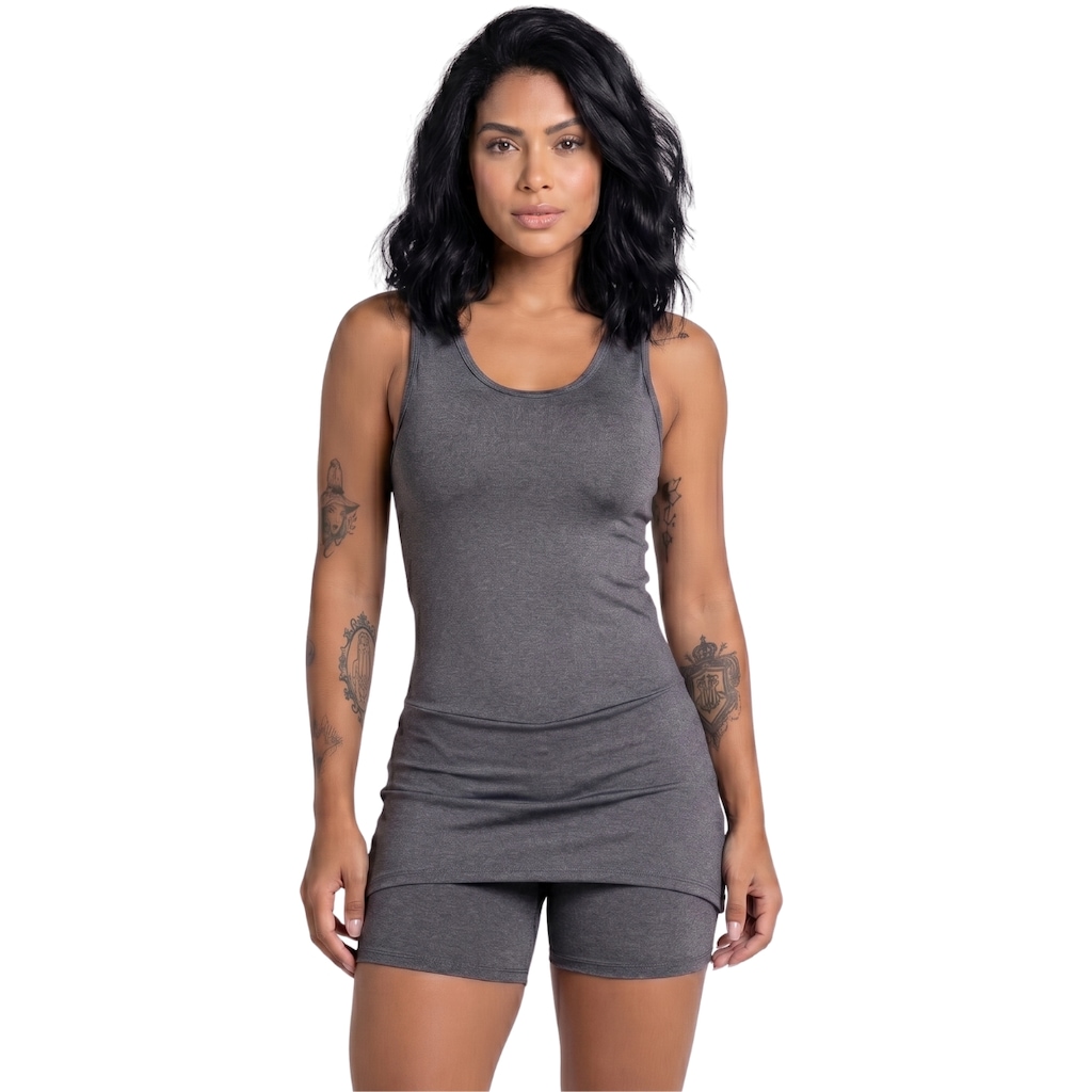 Macaquinho Short Saia Vekyo - Feminino