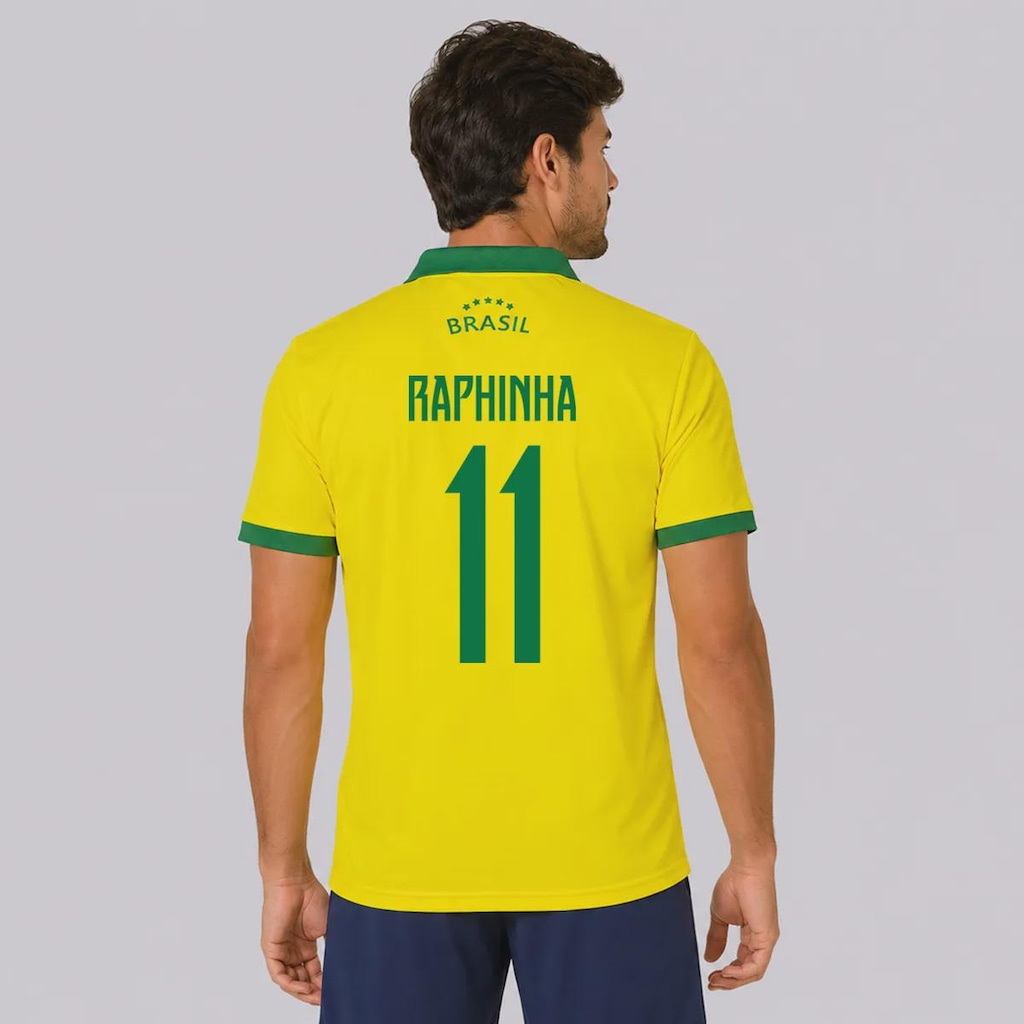 Camisa do Brasil Seleça Amarela 11 Raphinha Masculina