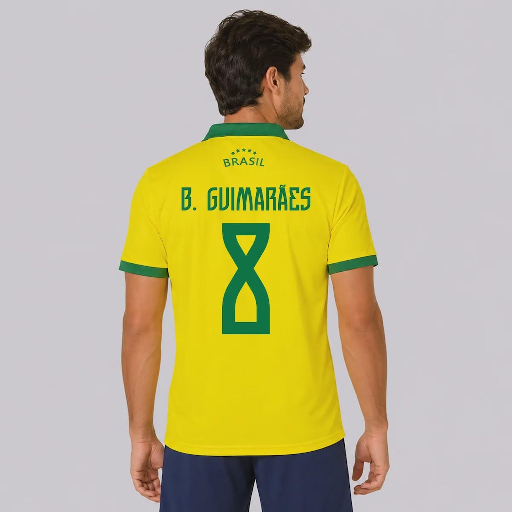 Camisa do Brasil Seleça 8 B. Guimarães Masculina