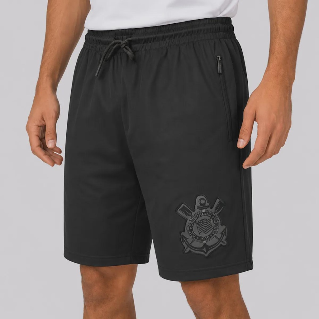 Imagem 2 do produto Bermuda Corinthians Logo Bordado All Black Masculina