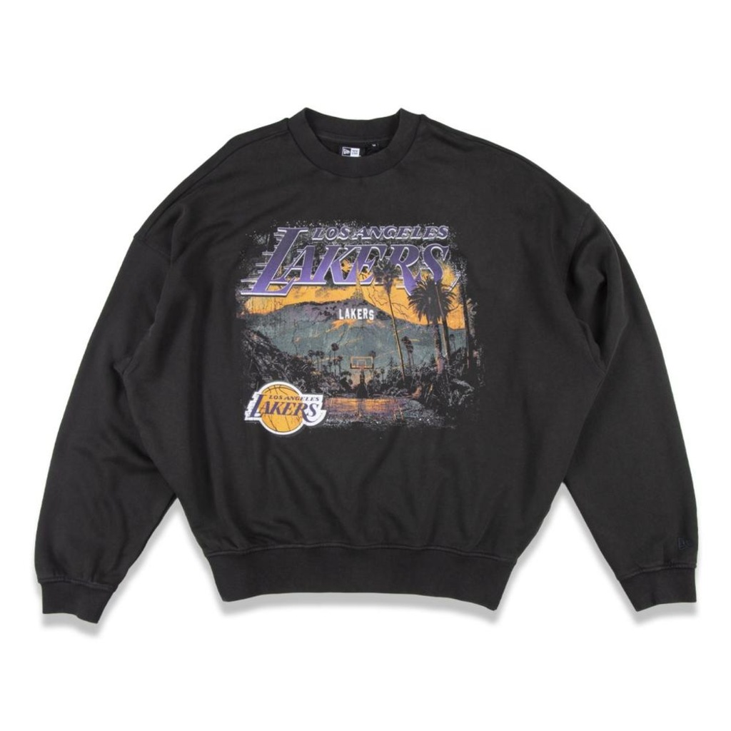 Blusão de Moletom New Era Careca Los Angeles Lakers NBA Masculino