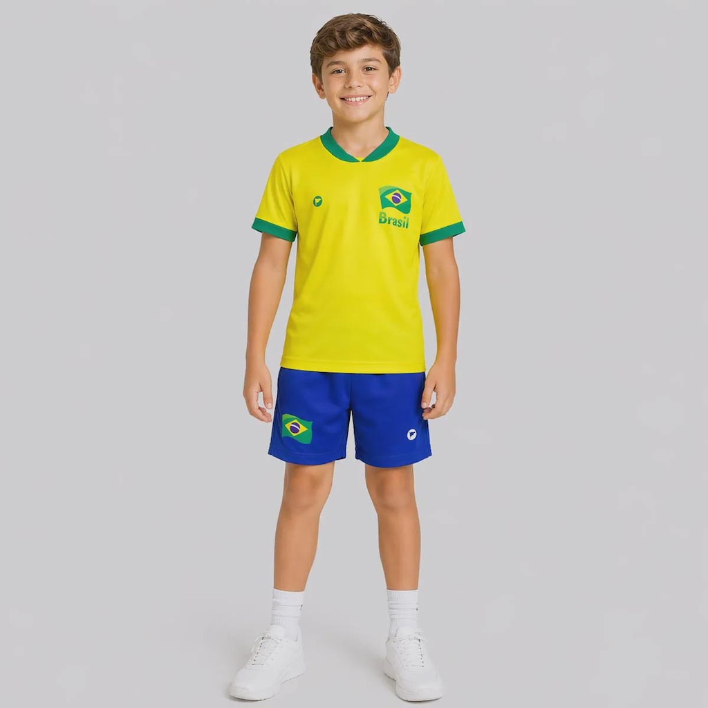 Kit Uniforme do Brasil Flag Infantil