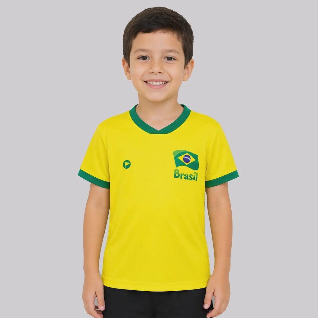 Camisa Brasil Flag Infantil