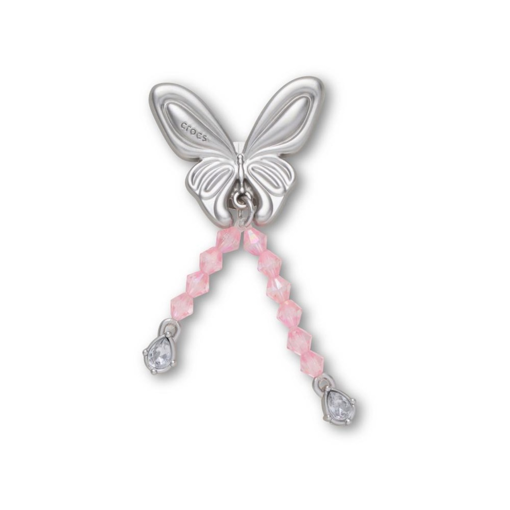 Jibbitz™ Crocs Borboleta Prateada com Contas